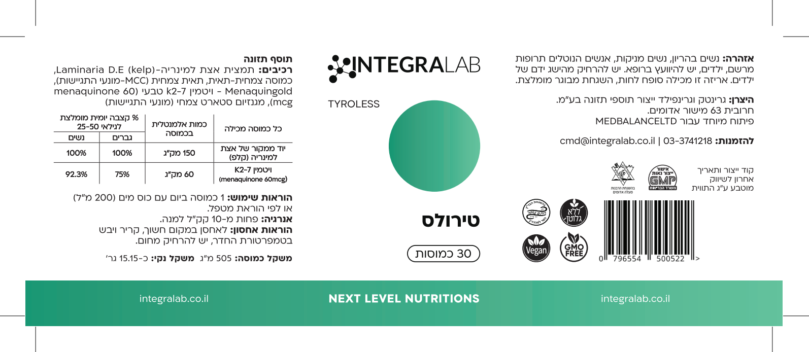 TYROLESS | טירולס